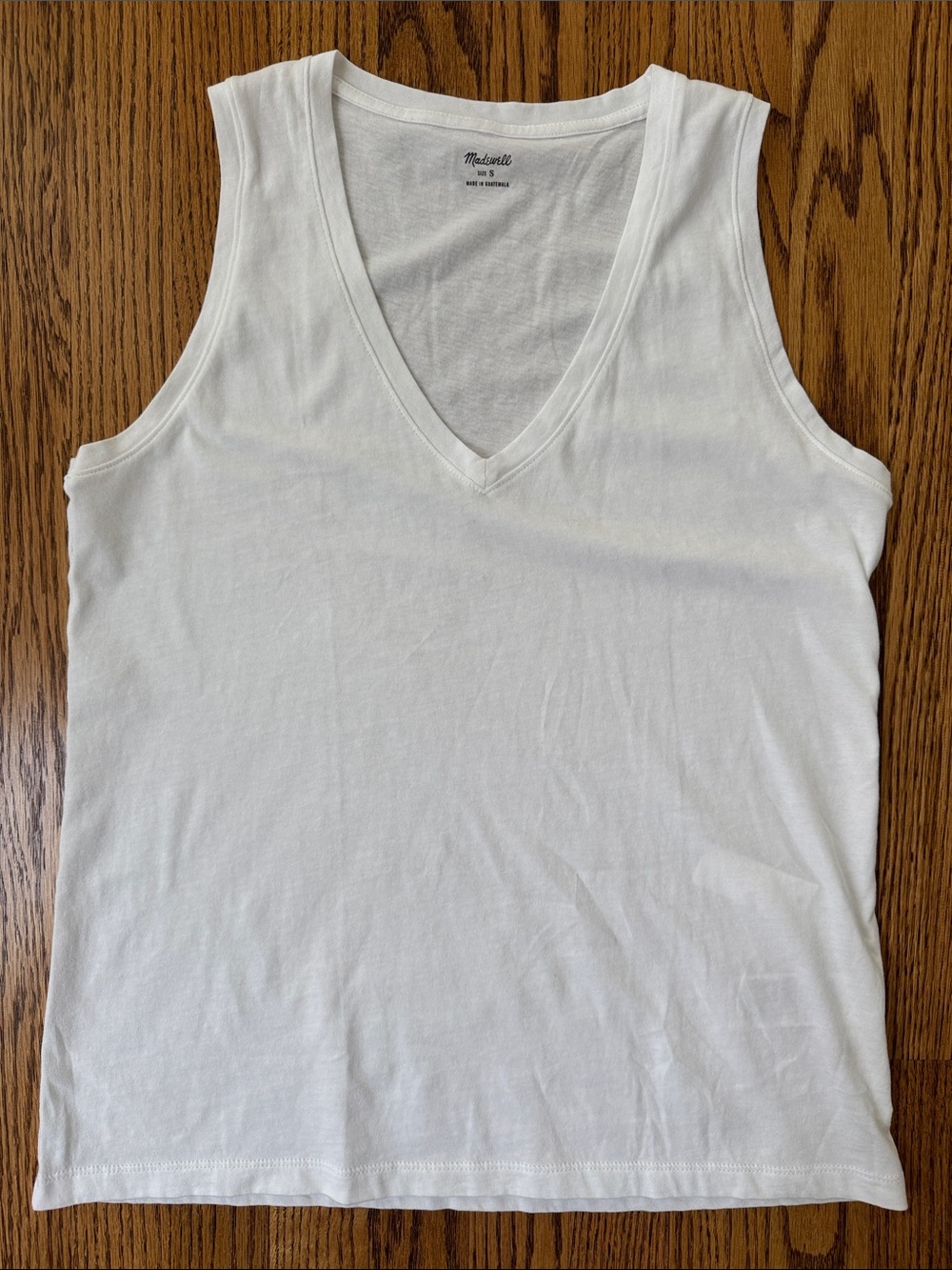Madewell White V-Neck Tank Top